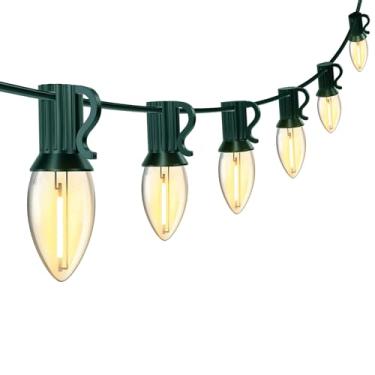 Imagem de CHYParty Luzes Led C7 Para Halloween, De Natal 3 Metros Áreas Externas, Cordão Com 11 Lâmpadas, Decoração Vintage Festa No Pátio, Quintal, Casa Na Árvore E Feriado