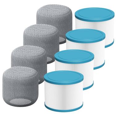 Imagem de LINNIW Substituição do filtro para banheira de hidromassagem de spa: compatível com todos os filtros de rosca de alta eficiência RELXTIME ALEKO Wejoy Co-z Spa Wave Spas CleverSpa infláveis para