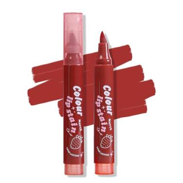 Imagem de Erinde Marcador de manchas labiais, delineador labial vermelho marrom e tijolo fosco, altamente pigmentado de longa duração, delineador labial à prova de transferência, contorno labial à prova d'água