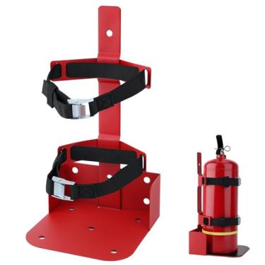 Imagem de shankala Suporte para Extintor de Incêndio, Suporte para Veículo de Serviço Pesado Compatível com Extintores de Incêndio Abc de 20 Lb, Co2 de 10 Lb Ou Co2 de 15 Lb (Vermelho)