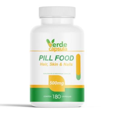Imagem de Pill Food 180 Cápsulas - Polivitamínico Para Cabelo Unhas e Pele - Suplemento Capilar em Cápsulas - Verde Cápsula