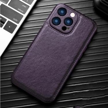Imagem de HJZSZX Para iPhone 7Plus (8Plus) Capa de couro de luxo com proteção de moldura de câmera (para iPhone 7Plus (8Plus)/roxo)