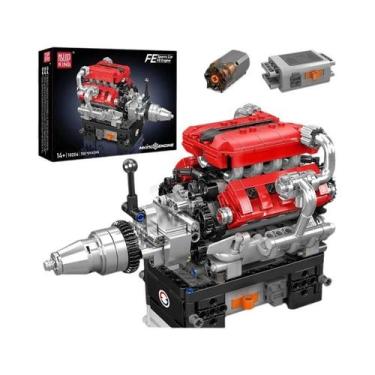 Imagem de Modelo De Blocos De Montar Do Motor V8, Conjunto De Brinquedos STEM Pa