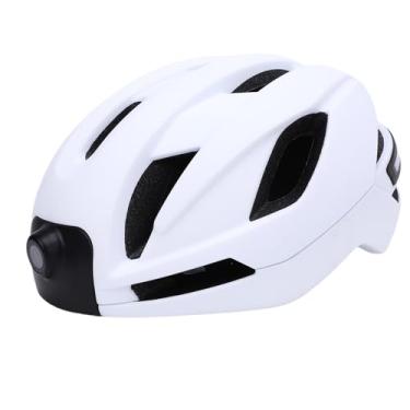 Imagem de ASHATA Capacete de Bicicleta Com Câmera, 1080p HD Smart Cycling Helmet Com Aplicativo WiFi, Lente de 170° de Largura de Largura, Construída Em Toca -musical Tira, para Roadcam (Branco)