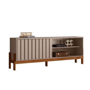 Imagem de Bancada Mobler Aurora 1 Porta, GRIGIO FOSCO CINZA/CINAMOMO MEL