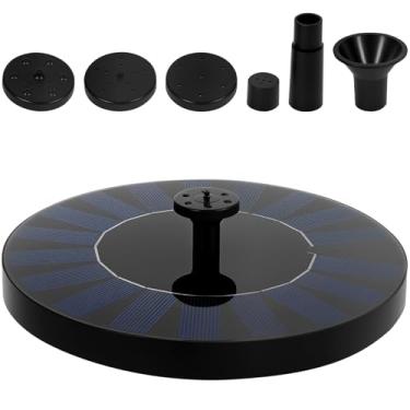 Imagem de ZFLYCANP Fonte solar externa, fonte de banho de pássaros movida a energia solar com 6 bicos, fontes flutuantes movidas a energia solar para piscina de jardim e lagoa (18 cm)