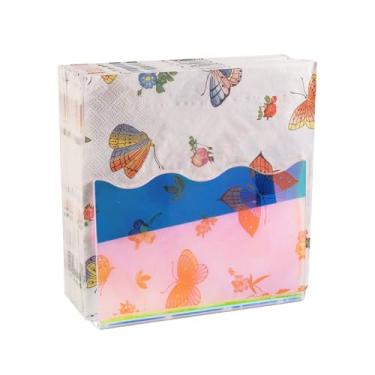 Imagem de Suporte de toalha de hóspede acrílico para banheiro, suporte de guardanapo de borda ondulada de prisma para mesa, cozinha, suporte de toalha de mão descartável, bandeja de guardanapo de papel para