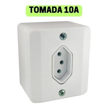 Imagem de Tomada 10A Sistema X, Sobrepor - 2P+T Caixa Externa Cor Bran