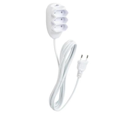 Imagem de Extensão Elétrica 10 m Intelbras Branca 3 Tomadas 2 Pinos 10A