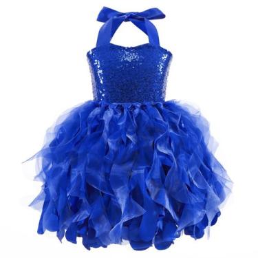 Imagem de Vestido tutu Suppromo azul royal para meninas de 7 a 8 anos, festa de 