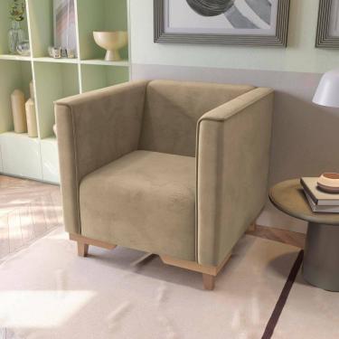Imagem de Poltrona Ravena Kappesberg Veludo Deluxe Bege