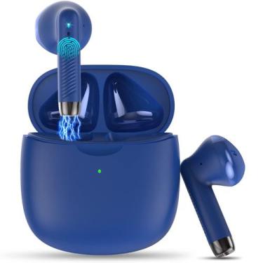 Imagem de Fone de ouvido sem fio Jxrev Bluetooth 5.3 Stereo Bass IPX7 Blue