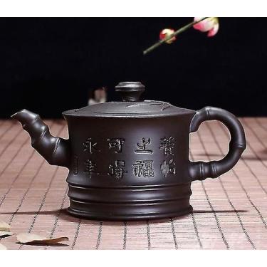 Imagem de Chaleiras elétricas bule de chá yixing chinês seção de bambu letras fi
