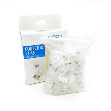 Imagem de Kit Conector De Rede Rj45 Cat5e Com 100 Unidades - Exbom