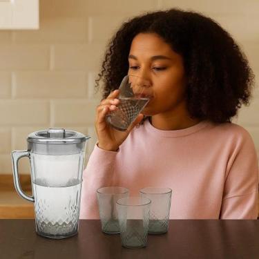 Imagem de Conjunto Jarra 4 Copos Acrílico para Bebidas Suco Água Pote Líquido Ge