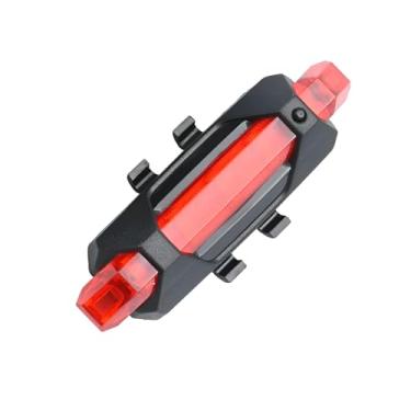 Imagem de Sinalizador Traseiro para Bicicleta com 5 LEDs Vermelhos, Recarregável USB, 120lm, 5 Modos de Iluminação, Resistente à Chuva, Abraçadeira de Silicone
