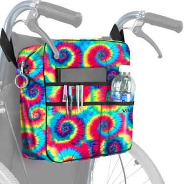 Imagem de Vive Bolsa para cadeira de rodas – Lavável na máquina, costura dupla, mochila acessória resistente à água para andadores, cadeiras de rodas, andadores – Bolsa com bolsos GG e alças para instalação