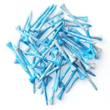 Imagem de EWILLING Pacote de tamanhos variados de camisetas de golfe de várias cores, 100 peças de camisetas profissionais de bambu/madeira, tamanho 3-1/10.2 cm, 2-3/10.2 cm e 1-1/5.1 cm reduzem o atrito e a