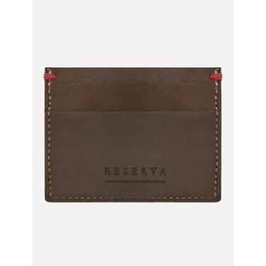 Imagem de Carteira Reserva Masculina Porta-Cartão Couro Parma Marrom Escuro-Masculino