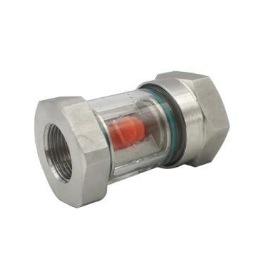 Imagem de 1 peça 1/10.2 cm 3/20.3 cm 1/5.1 cm 3/10.2 cm 2.5 cm BSPT fêmea em linha 304 indicador de fluxo de visão de janela de aço inoxidável com impulsor hidráulico óleo água (corpo normal, 3/20.3 cm)