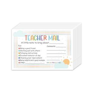 Imagem de 60 peças cartões de correio de professores Happy Mail notas positivas para pais cartões motivacionais de incentivo para sala de aula pré-escola jardim de infância material escolar essencial para