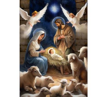 Imagem de Briarwood Lane Bandeira de jardim Christ Is Born