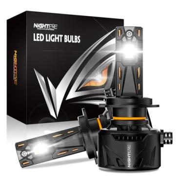 Imagem de NIGHTEYE Lâmpadas de farol de neblina - 90000LM 6500K branco frio 240W super brilhante 100000+h 1:1 tamanho 1:1 ventilador plug and play, pacote com 2