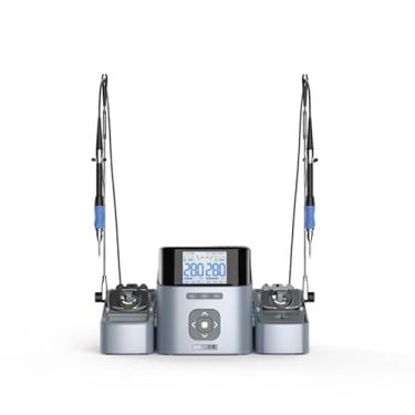 Imagem de AiXun Estação de solda eletrônica de canal duplo T420D 200W com alça T245/T210/T115, 3 pontas K