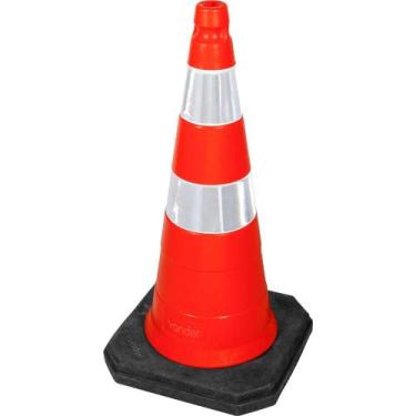 Imagem de Cone Plastico 75cm Base PVC Refletivo Vonder