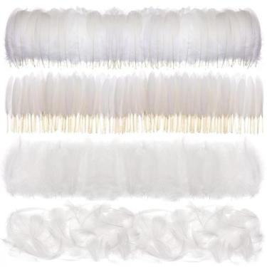Imagem de Penas, ganso natural branco MWOOT, 7-15 cm, 400 peças