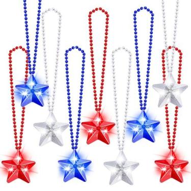 Imagem de Colares TURNMEON 4 de julho Light Up Stars Beads x9