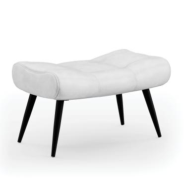 Imagem de Puff Sher Corano Branco Pés Palito de Ferro - D'Rossi