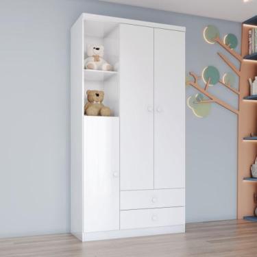 Imagem de Guarda Roupa Infantil 3 Portas 2 Gavetas Bala de Menta IA110 Henn, Bra