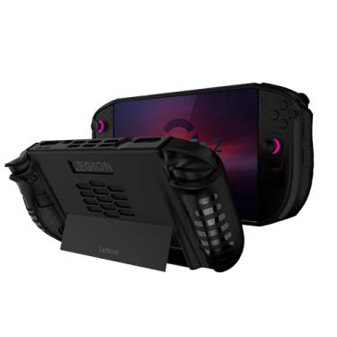 Imagem de CDCHGAM Capa protetora para Legion Go 2 2025 - Capa de TPU com suporte fixo e aberturas de resfriamento, compatível com Lenovo Legion Go 2 portátil (preto fosco)