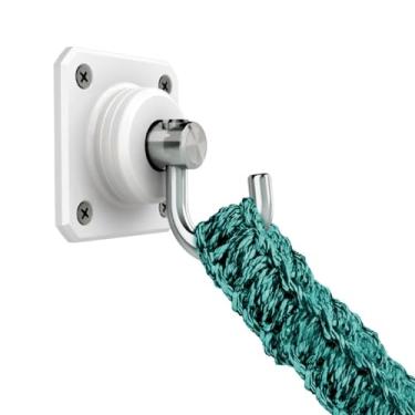 Imagem de Par De Gancho Armador Para Rede Inoxidável Silenciosos Com Rolamentos Branco