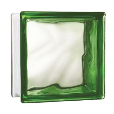 Imagem de Tijolo De Vidro 19 X 19 X 8 Cm Cloudy S-color Verde 06 Unidades Tradestar