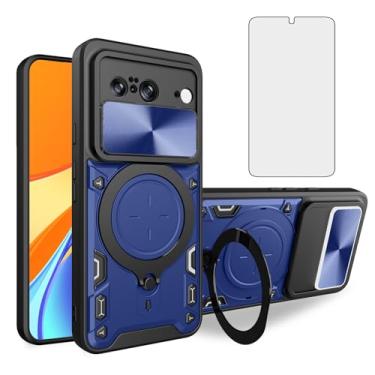 Imagem de Asuwish Capa de telefone para Google Pixel 8 5G Slide Camera Magnetic Cover com protetor de tela de vidro temperado e suporte de anel suporte fino híbrido móvel robusto acessórios para celular Pixel8
