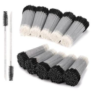 Imagem de 1000 pincéis labiais de ponta dupla, aplicador de batom, bastão de rímel preto descartável, pincel de maquiagem portátil para sobrancelhas, lábios