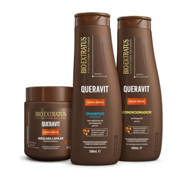 Imagem de Kit Bio Extratus Queravit (500mL/g) Shampoo, Condicionador e Máscara - Tratamento instantâneo