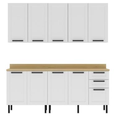 Imagem de Cozinha Modulada 6 Pecas 200 Cm Mdf Tecno Mobili