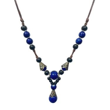 Imagem de CaChnTyche Colar vintage boêmio longo, com contas de cerâmica, colorido, étnico, hippie, acessórios, declaração de nativo americano, boêmio, joia fashion de verão para mulheres, Cerâmica, porcelana e