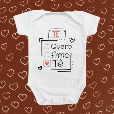 Imagem de Roupinha Body de Bebê Temático Divertido Te Quero Te Amo Tetê Menino M