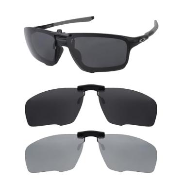 Imagem de HILEEN Óculos de sol polarizados com clipe para Oakley Crosslink Zero OX8080 58 mm para homens e mulheres proteção UV - preto + prata