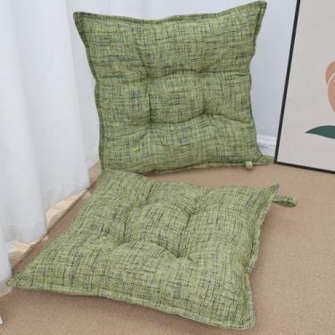 Imagem de SINSOSSO Almofadas de cadeira grandes, espessas de 55,88 cm, espuma viscoelástica quadradas, antiderrapantes para suporte de costas de escritório/ioga interna/assentos no chão, amarelo, 2 peças