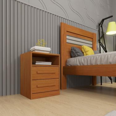 Imagem de Mesa De Cabeceira Barcelona 2 Gavetas Tcil Cor:cinamomo