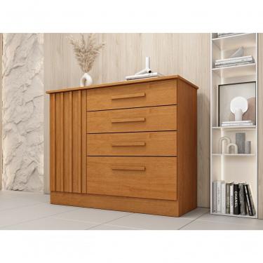 Imagem de Cômoda Guarani Ripada 4 Gavetas E 1 Porta Tcil Cor:cinamomo