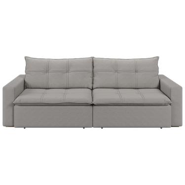 Imagem de Sofá Retrátil E Reclinável Joinville 2,30m Linho Cor Grafite 2342