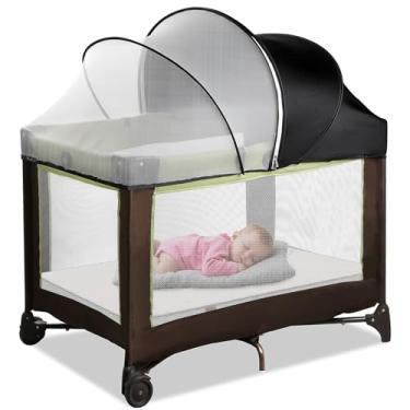 Imagem de Capa de rede mosquiteira de berço para gatos - Cobertura respirável blackout para bebês que dormem na cama e berços de viagem, barraca de rede com zíper bidirecional para bloquear a luz e manter os