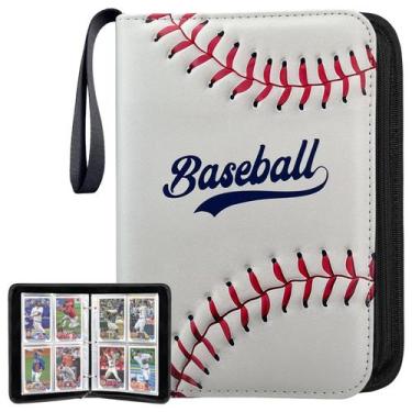 Imagem de Card Binder Baseball, suporte de 4 bolsos, 400 cartas à prova d'água -