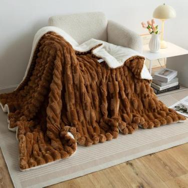 Imagem de Cobertor UKELER Ultra Soft Fuzzy Sherpa 150x200cm Café